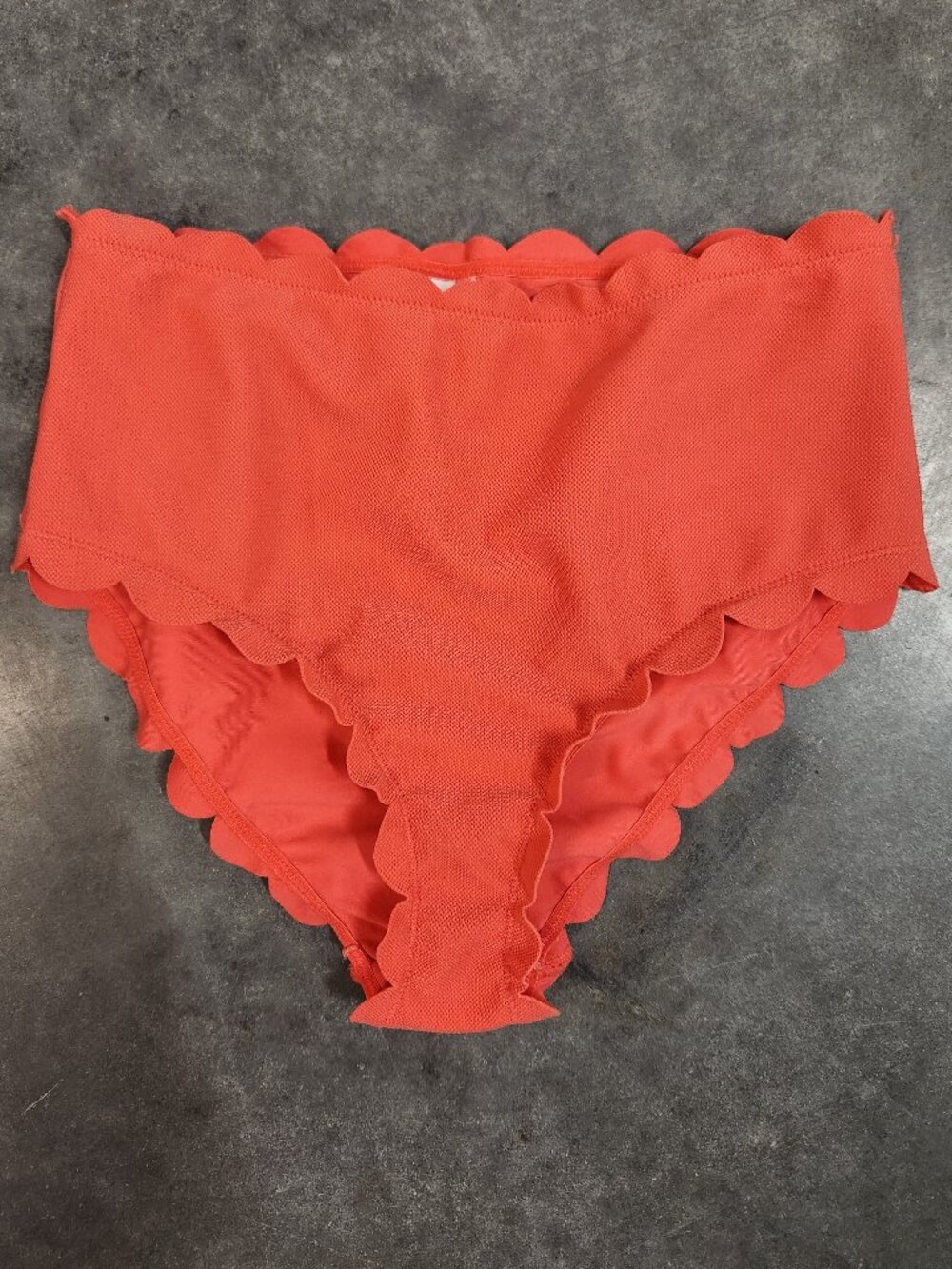 Vineyard Vines Size XS Red Scalloped High Waist Bikini Bottom